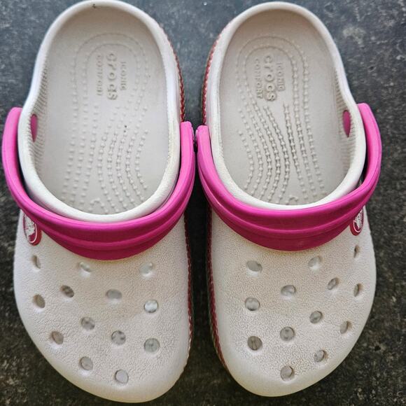 Kids Pink and White Clogs - Picture 3 of 8